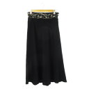 【中古】アドーア ADORE ロングスカート フレア 切替 レース 38 M 黒 ブラック /CK30 ■GY19 レディース 【ベクトル 古着】 250414(4)