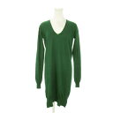 【中古】ステラマッカートニー STELLA McCARTNEY ニットワンピース ひざ丈 Vネック 長袖 サイドスリット シルク 絹混 カシミヤ混 ウール 36 S 緑 グリーン /AH7 ■GY19 レディース 【ベクトル 古着】 250415(4)