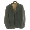 【中古】ブリオーニ BRIONI NOMENTANO テーラードジャケット 3B 総裏地 サイドベンツ 裏地ロゴ柄 ストライプ 50 L グレー /MW ■GY メンズ 【ベクトル 古着】 250416(4)