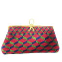 【中古】ロベルタディカメリーノ Roberta di Camerino ヴィンテージ モケット クラッチバッグ ベロア パイル ゴールド金具 Rロゴ がま口 幾...