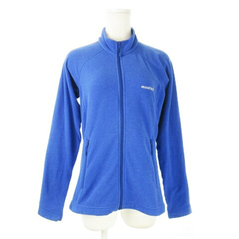 【中古】モンベル Montbell シャミース インナージャケット フリースジャケット ジップアップ ストレッチ ロゴ アウトドア L 青 ブルー 1104980 /AO12 ■GY18 レディース 【ベクトル 古着】 250423