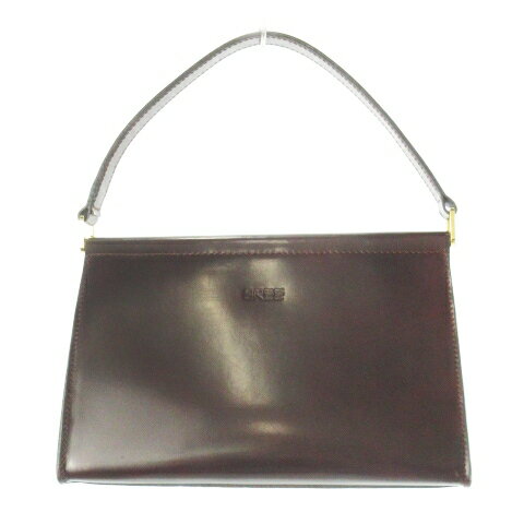 【中古】ブリー BREE ハンドバッグ ワンハンドル レザー 本革 ロゴ型押し 赤茶 バーガンディ マルーン ..