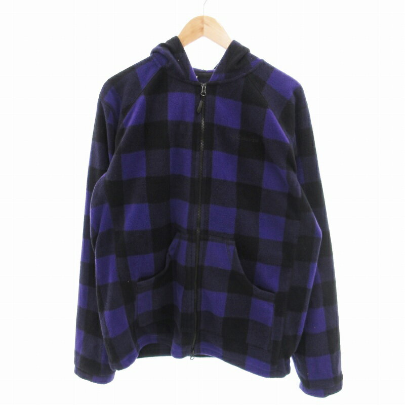 【中古】コロンビア Columbia フリースジャケット パーカー ジップアップ ブロックチェック XL 紫 パープル /HO□ 0426 ■GY35 メンズ 【ベクトル 古着】 250428
