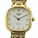 【中古】ロンジン LONGINES 腕時計 ウォッチ クォーツ 白文字盤 ロゴ ゴールド色 ■GY35 /MQ レディース 【ベクトル 古着】 250523(2)