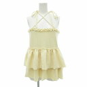 【中古】クリア CLEAR チュニック キャミソール リブニット クロスストラップ フリル チュール F 黄 イエロー /JS ■GY39 レディース 【ベクトル 古着】 250509(4)