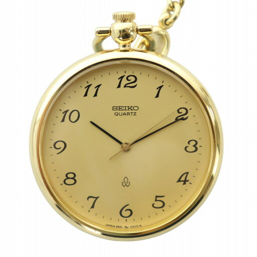 【中古】セイコー SEIKO 懐中時計 ウォッチ クォーツ ラウンド チェーン付き ロゴ ゴールド色 ■GY11 /MQ その他 【ベクトル 古着】 250523 【中古】セイコー SEIKO 懐中時計 ウォッチ クォーツ ラウンド チェーン付き ロゴ ゴールド色 ■GY11 /MQ その他 【ベクトル 古着】 250523