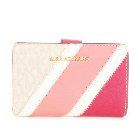 【中古】マイケルコース MICHAEL KORS 二つ折り財布 ウォレット 小銭入れあり レザー 革 PVC 切替 ロゴ 配色 ピンク AV-2207 /AH4 ■GY18 レディース 【ベクトル 古着】 250513 【中古】マイケルコース MICHAEL KORS 二つ折り財布 ウォレット 小銭入れあり レザー 革 PVC 切替 ロゴ 配色 ピンク AV-2207 /AH4 ■GY18 レディース 【ベクトル 古着】 250513