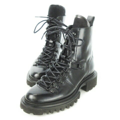 【中古】オールセインツ ALLSAINTS FAYE レザー アンクル ブーツ レースアップ 36 23.0cm 黒 ブラック /CK19 ■GY19 レディース 【ベクトル 古着】 250517