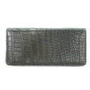 【中古】未使用品 クロワロイヤル CROIX ROYAL 長財布 二つ折り ロングウォレット 小銭入れあり クロコダイル レザー ワニ革 本革 黒 ブラック /MN4 ■GY18 メンズ レディース 【ベクトル 古着】 250517