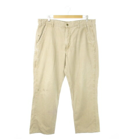【中古】カーハート carhartt ワークパンツ ストレート コットン ロゴ 40 ベージュ /AO17 ■GY01 メンズ 【ベクトル 古着】 250521