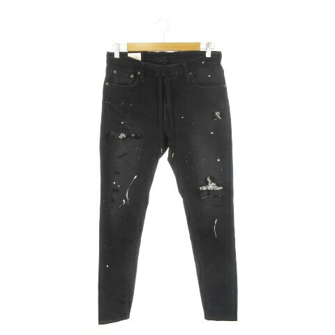 【中古】ビッグジョン Big John デニムパンツ ジーンズ イージー スキニー ストレッチ ダメージ加工 ペイント加工 30 黒 ブラック /AH4 メンズ 【ベクトル 古着】 250519 【中古】ビッグジョン Big John デニムパンツ ジーンズ イージー スキニー ストレッチ ダメージ加工 ペイント加工 30 黒 ブラック /AH4 メンズ 【ベクトル 古着】 250519