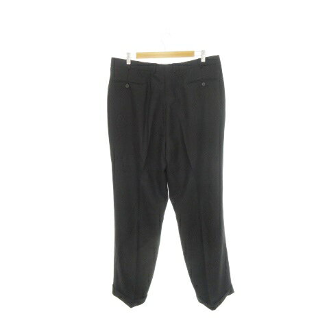 【中古】ジュリアーノカポーニ GIULIANO CAPONI NERVESA パンツ スラックス テーパード トラウザー ダブルタック センタープレス 56 XL 黒 ブラック /AH21 メンズ 【ベクトル 古着】 250520