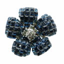 【中古】フォクシー FOXEY ピンブローチ アクセサリー ラインストーン 花 フラワー ロゴ 青 ブルー ■GY18 /MQ レディース 【ベクトル 古着】 250522(4)
