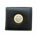 【中古】ジャンニヴェルサーチ ヴェルサーチェ GIANNI VERSACE 二つ折り財布 ウォレット レザー メデューサ ロゴ 黒 ブラック ■GY18 /MQ メンズ 【ベクトル 古着】 250516