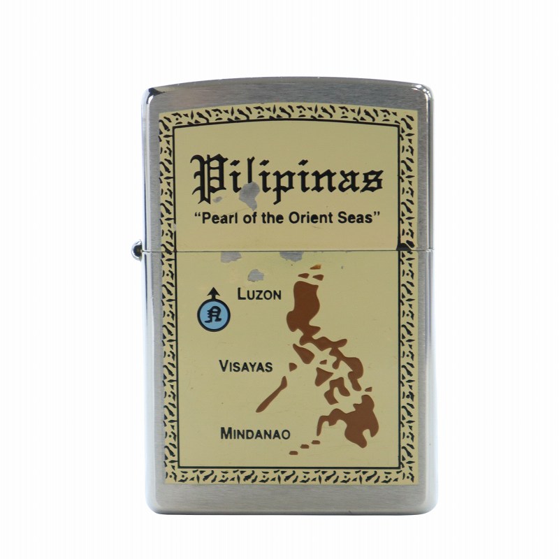 【中古】ジッポー ZIPPO オイルライター 喫煙具 タバコ 小物 フィリピン 地図 火花確認済み シルバー色..