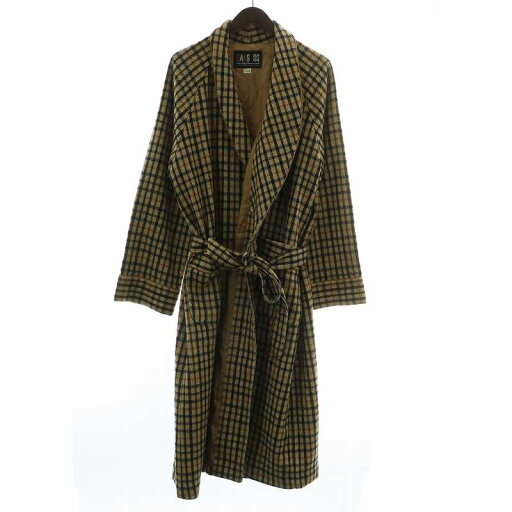 【中古】ダックス DAKS ガウンコート アウター ウール ロング チェック柄 総柄 ベルト付き L ベージュ 茶色 ブラウン /XZ ■GY12 メンズ 【ベクトル 古着】 250521 【中古】ダックス DAKS ガウンコート アウター ウール ロング チェック柄 総柄 ベルト付き L ベージュ 茶色 ブラウン /XZ ■GY12 メンズ 【ベクトル 古着】 250521