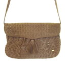 【中古】バリー BALLY ショルダーバッグ レザー エナメル 編み込み タッセル ロゴ 茶 ブラウン /AH12 ■GY18 レディース 【ベクトル 古着】 250605(4)