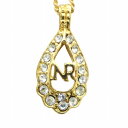 【中古】ニナリッチ NINA RICCI ネックレス アクセサリー ペンダント ブランドロゴ カラーストーン ラインストーン ゴールド色 ■GY18 /MQ レ...