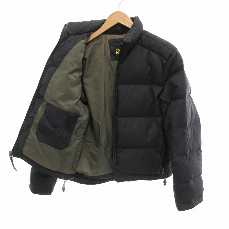 【中古】ノーティカ NAUTICA ダウンジャケット ジップアップ ナイロン ミドル丈 M 黒 ブラック NDJ54207 /HO ■GY17 メンズ 【ベクトル 古着】 250531