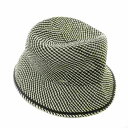 【中古】カシラ CA4LA 帽子 ペーパーハット バケットハット バケハ 柄編み ロゴ シルバー金具 黒 ブラック 白 ホワイト /XZ ■GY18 レディース...