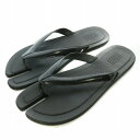 【中古】メゾンマルジェラ 22 Maison Margiela 22 TABI 足袋 タビサンダル ビーチサンダル レザー トング 43 28cm 黒 ブラック...