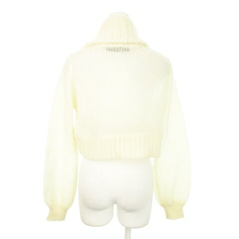 【中古】ノーベスパジオ NOVESPAZIO NOBORU YAMAFUJI カーディガン ボレロ ニット トッパー 長袖 ローゲージ モヘヤ混 38 M 生成り エクリュ /MN15 レディース 【ベクトル 古着】 250609