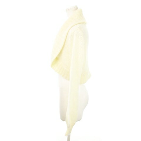 【中古】ノーベスパジオ NOVESPAZIO NOBORU YAMAFUJI カーディガン ボレロ ニット トッパー 長袖 ローゲージ モヘヤ混 38 M 生成り エクリュ /MN15 レディース 【ベクトル 古着】 250609