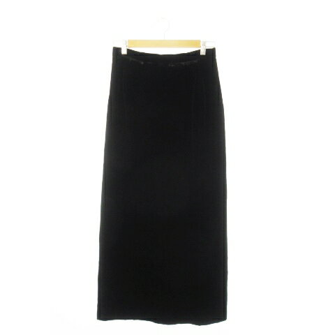 【中古】ジバンシィ GIVENCHY HI FORMAL タイトスカート ロング ベロア ベルベット パイル バックスリット 大きいサイズ 14 黒 ブラック /CK15 ■GY11 レディース 【ベクトル 古着】 250616