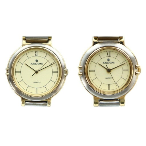 【中古】ユンハンス JUNGHANS 腕時計 ペアウォッチ クォーツ ローマン ロゴ ゴールド色 シルバー色 JE-514M JE-514L ■GY18 /MQ メンズ レディース 【ベクトル 古着】 250805 【中古】ユンハンス JUNGHANS 腕時計 ペアウォッチ クォーツ ローマン ロゴ ゴールド色 シルバー色 JE-514M JE-514L ■GY18 /MQ メンズ レディース 【ベクトル 古着】 250805
