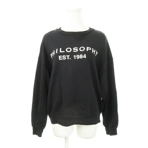 【中古】フィロソフィ ディ ロレンツォ セラフィニ PHILOSOPHY Di LORENZO SERAFINI トレーナー スウェット 長袖 プリント コットン 黒 ブラック /AH5 ■GY19 レディース 【ベクトル 古着】 250624 【中古】フィロソフィ ディ ロレンツォ セラフィニ PHILOSOPHY Di LORENZO SERAFINI トレーナー スウェット 長袖 プリント コットン 黒 ブラック /AH5 ■GY19 レディース 【ベクトル 古着】 250624