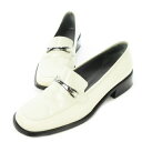 【中古】バリー BALLY FINLA ローファー スリッポン レザー 革 ロゴプレート ビット 7.5 24.5cm ライトグレー /CK1 ■GY19 レディース 【ベクトル 古着】 250619