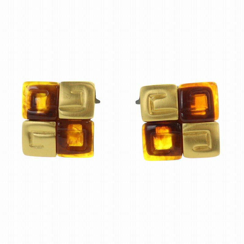 【中古】ジバンシィ GIVENCHY ヴィンテージ イヤリング アクセサリー 両耳用 クリップ式 4Gロゴ スクエア ゴールドカラー 金色 ■GY11 /MQ レディース 【ベクトル 古着】 250621