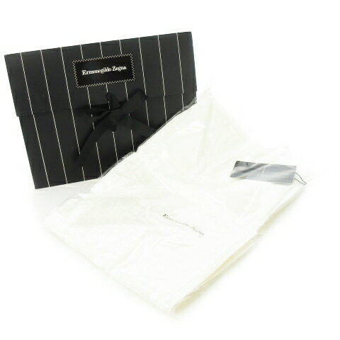 【中古】未使用品 エルメネジルドゼニア Ermenegildo Zegna スカーフ ストール シルク 絹 サテン ジャカード チェック ドット 総柄 白 ホワイト /CK23 ■GY18 レディース 【ベクトル 古着】 250619