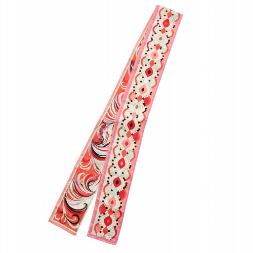 【中古】エミリオプッチ EMILIO PUCCI スキニースカーフ ストール 絹 シルク ロゴ 総柄 赤 レッド ピンク /XZ ■GY17 レディース 【ベクトル 古着】 250616 【中古】エミリオプッチ EMILIO PUCCI スキニースカーフ ストール 絹 シルク ロゴ 総柄 赤 レッド ピンク /XZ ■GY17 レディース 【ベクトル 古着】 250616