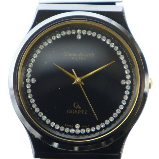 【中古】ジャンニアッカルディ Gianni Accardi 腕時計 ウォッチ クォーツ ロゴ ラインストーン 黒文字盤 黒 ブラック ■GY18 /MQ メンズ 【ベクトル 古着】 250814 【中古】ジャンニアッカルディ Gianni Accardi 腕時計 ウォッチ クォーツ ロゴ ラインストーン 黒文字盤 黒 ブラック ■GY18 /MQ メンズ 【ベクトル 古着】 250814