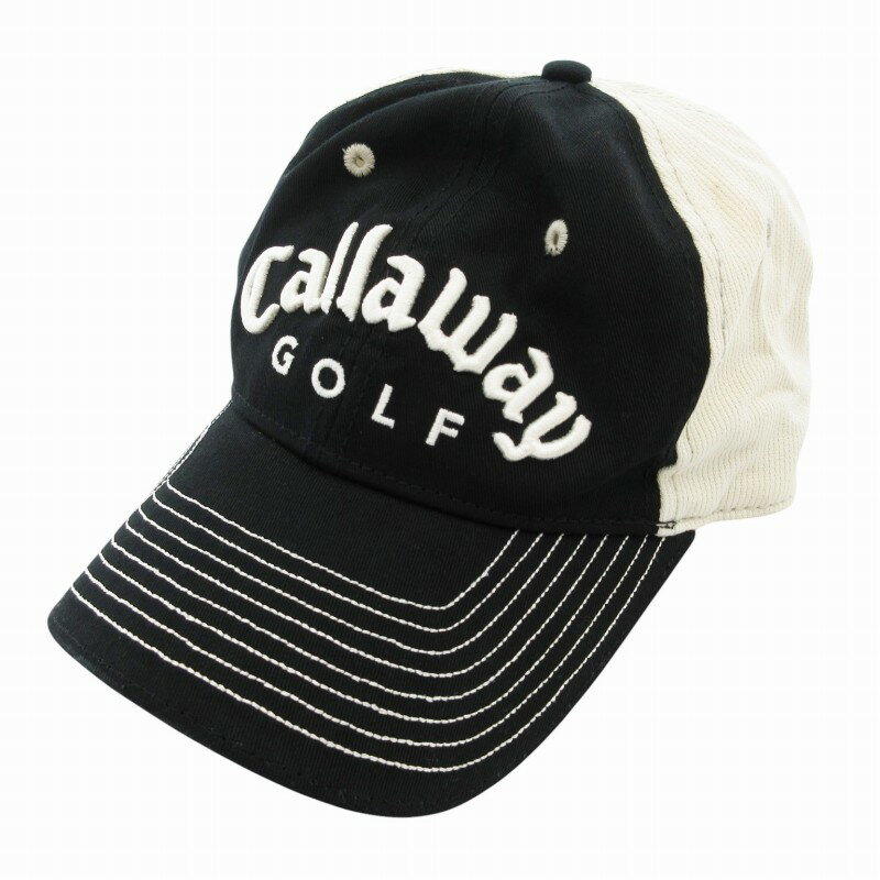 【中古】キャロウェイ CALLAWAY ニューエラ NEW ERA ゴルフキャップ 帽子 ロゴ刺繍 ステッチ 黒 ブラック 白 ホワイト /GV レディース 【ベクトル 古着】 250626