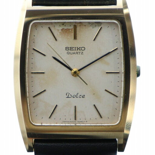 【中古】セイコー SEIKO ドルチェ 腕時計 ウォッチ クォーツ スクエア 白文字盤 ロゴ レザーベルト ゴールド色 6030-5320 ■GY18 /MQ メンズ 【ベクトル 古着】 250810 【中古】セイコー SEIKO ドルチェ 腕時計 ウォッチ クォーツ スクエア 白文字盤 ロゴ レザーベルト ゴールド色 6030-5320 ■GY18 /MQ メンズ 【ベクトル 古着】 250810