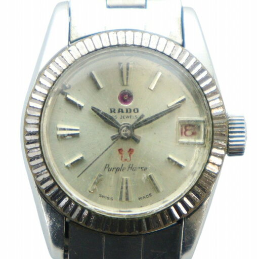 【中古】ラドー RADO 779 Purple Horse パープルホース 腕時計 ヴィンテージ アンティーク ウォッチ 手巻き 25石 デイト 自動巻き シルバー色 ■GY18 /MQ レディース 【ベクトル 古着】 250708 【中古】ラドー RADO 779 Purple Horse パープルホース 腕時計 ヴィンテージ アンティーク ウォッチ 手巻き 25石 デイト 自動巻き シルバー色 ■GY18 /MQ レディース 【ベクトル 古着】 250708