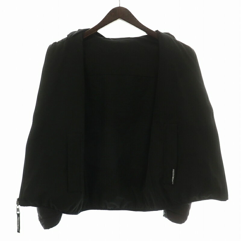 【中古】フリーダムデイ FREEDOMDAY YORK ダウンジャケット アウター リバーシブル 総柄 フード ジップアップ XS 黒 ブラック /XZ ■GY43 メンズ 【ベクトル 古着】 250702