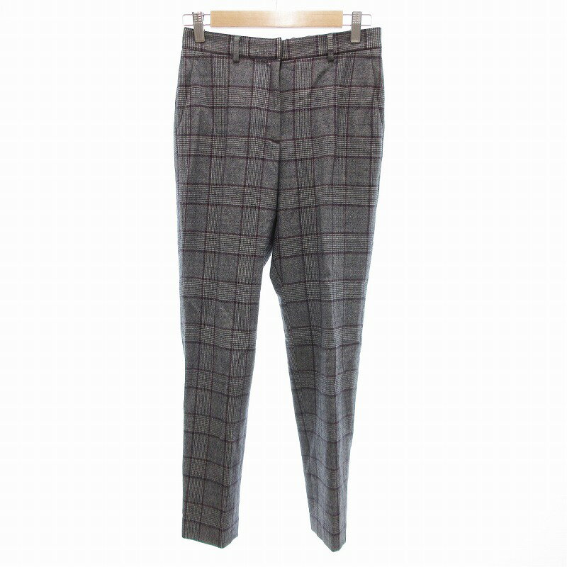 【中古】トゥモローランドコレクション TOMORROWLAND collection パンツ スラックス センタープレス チェック 34 グレー /JS レディース 【ベクトル 古着】 250703