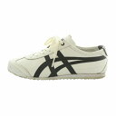 【中古】オニツカタイガー Onitsuka Tiger メキシコ66 MEXICO 66 スニーカー レザー ローカット US6.5 25cm 白 ホワイト 黒 ブラック /XZ ■GY03 メンズ レディース 【ベクトル 古着】 250703