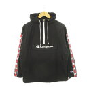 【中古】チャンピオン CHAMPION アノラックジャケット プルパーカー 長袖 袖ライン ロゴ ストレッチ 撥水加工 M 黒 ブラック CW-SSC11 /A...