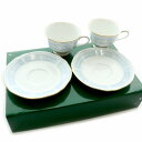 【中古】ノリタケ Noritake レースウッドゴールド 食器 カップ ソーサー 2個セット 花柄 白 ホワイト 青 ブルー /MP ■GY11 その他 【ベクトル 古着】 250708(3)