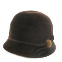 【中古】ボルサリーノ Borsalino 帽子 クロシェハット ベルハット ウール リボン ファー M 茶 ブラウン /AO5 ■GY18 レディース 【ベクト...