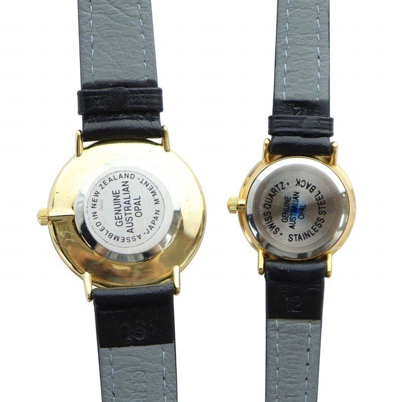 【中古】モンタージュ Montage 腕時計 ペアウォッチ ローマン レザーベルト モザイクオパール文字盤 ロゴ ゴールド色 ■GY18 /MQ メンズ レディース 【ベクトル 古着】 250805