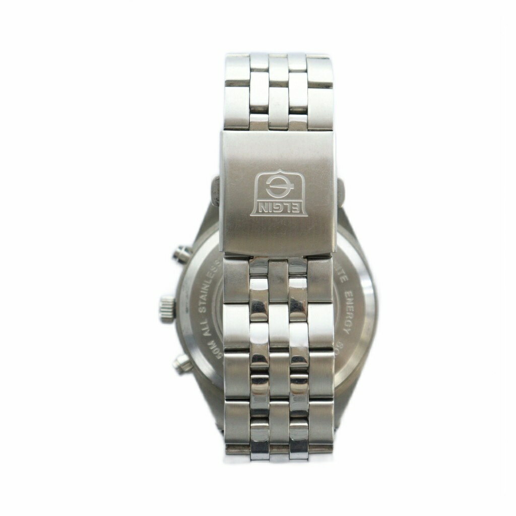 【中古】エルジン ELGIN ジャンク品 腕時計 ウォッチ 電波ソーラー ロゴ シルバー色 FK-1335S-BPM ■GY18 /MQ メンズ 【ベクトル 古着】 250826