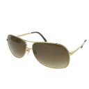 【中古】エルメネジルドゼニア Ermenegildo Zegna サングラス メタルフレーム ティアドロップ ロゴ 64 13 ゴールドカラー ブラウンカラーレンズ /MN2 ■GY12 メンズ 【ベクトル 古着】 250805(4)