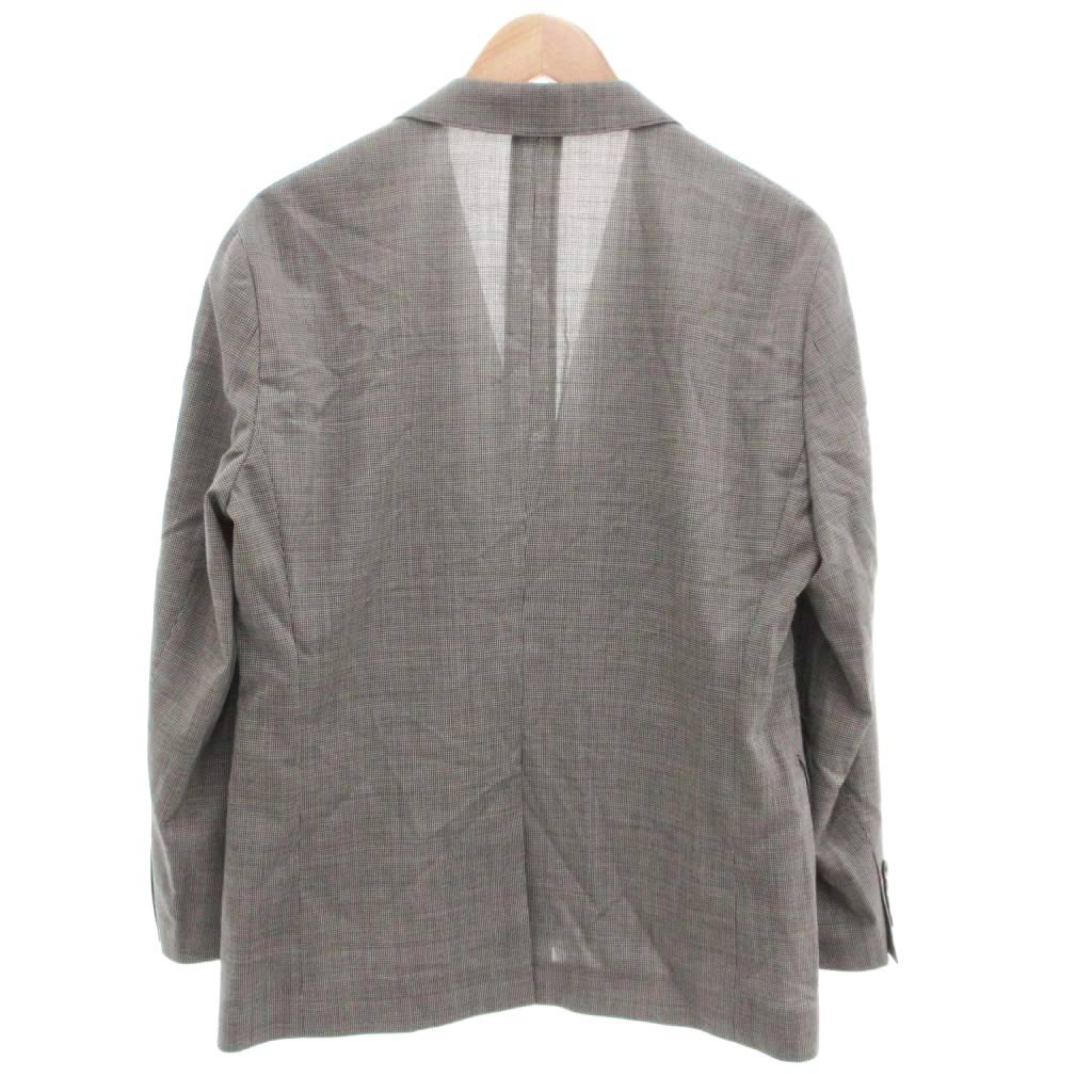 【中古】未使用品 レミュー LES MUES タグ付き エアクール テーラードジャケット シングル 2B 総裏地 センターベント 千鳥格子柄 AB4 白 ホワイト 黒 ブラック C231K510 /KR メンズ 【ベクトル 古着】 250804