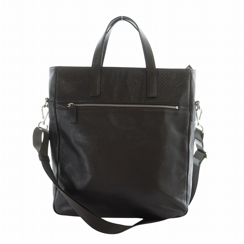 【中古】エステーデュポン S.T.DUPONT ハンドバッグ ショルダー 2WAY トート レザー ロゴ パスケース付..