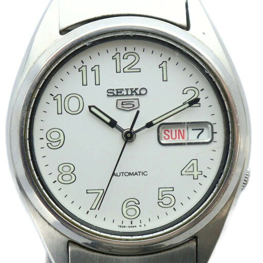 【中古】セイコー SEIKO ジャンク品 ファイブ 5 腕時計 ウォッチ 自動巻き 白文字盤 カレンダー付き ロゴ 7S26-3180 ■GY18 /MQ メンズ 【ベクトル 古着】 250914 【中古】セイコー SEIKO ジャンク品 ファイブ 5 腕時計 ウォッチ 自動巻き 白文字盤 カレンダー付き ロゴ 7S26-3180 ■GY18 /MQ メンズ 【ベクトル 古着】 250914